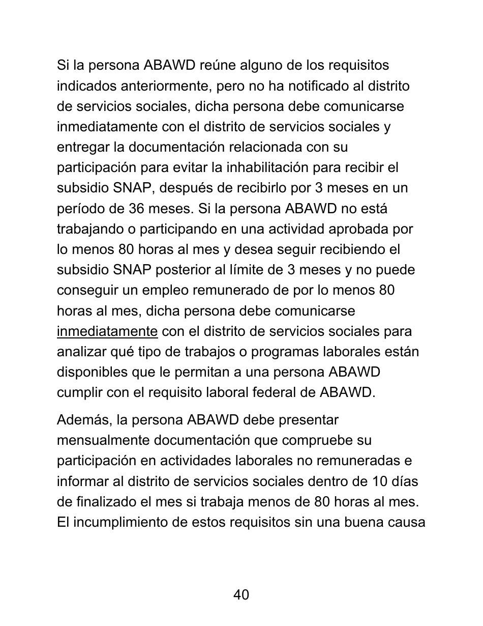 Instrucciones para Formulario LDSS-4826 LP Solicitud / Revalidacion Para El Programa De Asistencia Nutricional Suplementaria (Snap) - Letra Grande - New York (Spanish), Page 40