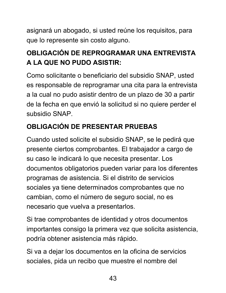 Instrucciones para Formulario LDSS-4826 LP Solicitud / Revalidacion Para El Programa De Asistencia Nutricional Suplementaria (Snap) - Letra Grande - New York (Spanish), Page 43