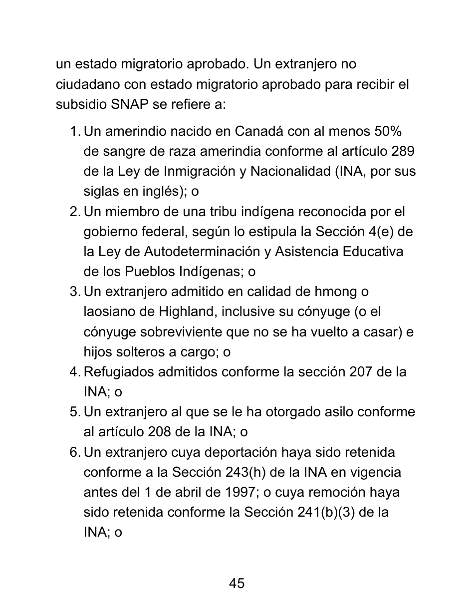 Instrucciones para Formulario LDSS-4826 LP Solicitud / Revalidacion Para El Programa De Asistencia Nutricional Suplementaria (Snap) - Letra Grande - New York (Spanish), Page 45