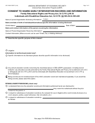 Form GCI-1040A Consent to Share Early Intervention Records and Information - Arizona