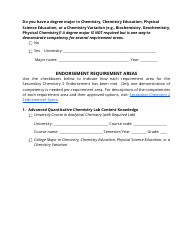 Secondary Chemistry 2 Endorsement Application - Utah, Page 2