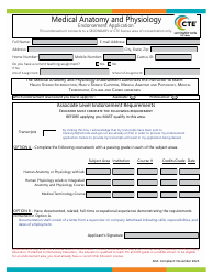 Medical Anatomy and Physiology Endorsement Application - Utah