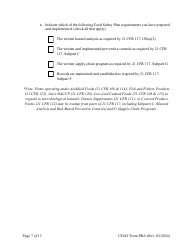 UDAF Form PRA Manufactured Food Establishment Plan Review Application - Utah, Page 7