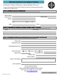 Document preview: Form ASD3:02 Sponsor's Form to Request Judicial Branch Faculty - Nebraska