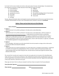 Parent/Guardian Consent Form Sex Education Instruction - Utah, Page 2