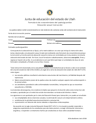 Formulario De Consentimiento Del Padre/Guardian Educacion Sexual Instruccion - Utah (Spanish)