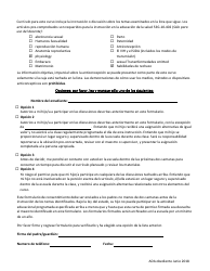 Formulario De Consentimiento Del Padre/Guardian Educacion Sexual Instruccion - Utah (Spanish), Page 2