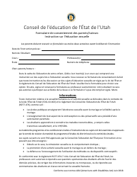 Parent/Guardian Consent Form Sex Education Instruction - Utah (French)