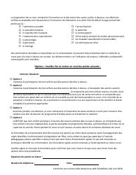 Parent/Guardian Consent Form Sex Education Instruction - Utah (French), Page 2