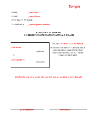 Form I&amp;A8 Information and Assistance Unit Guide - How to File a Serious &amp; Willful Misconduct Petition (Labor Code Section 4553) - California, Page 9