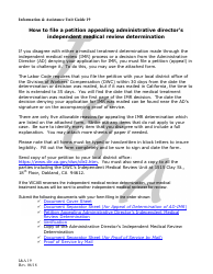 Document preview: Form I&A19 Information and Assistance Unit Guide - How to File a Petition Appealing Administrative Director's Independent Medical Review Determination - California