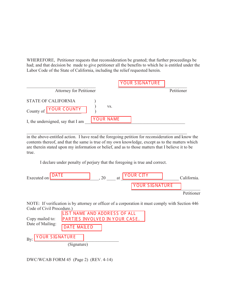 Form IA12 Information and Assistance Unit Guide - How to File a Petition for Reconsideration - California, Page 10