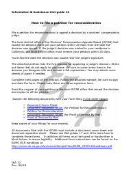 Form I&amp;A12 Information and Assistance Unit Guide - How to File a Petition for Reconsideration - California