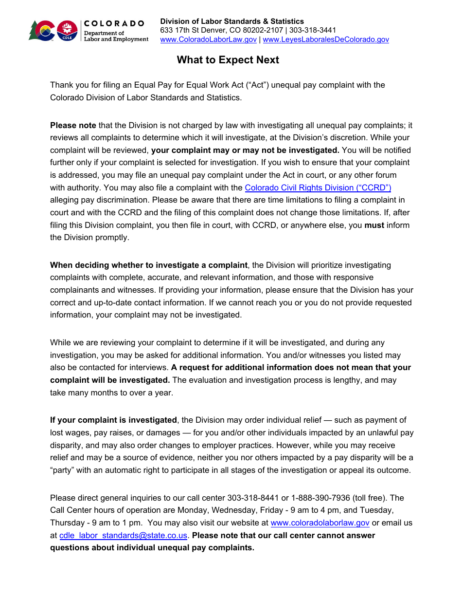 Unequal Pay Complaint - Colorado, Page 6