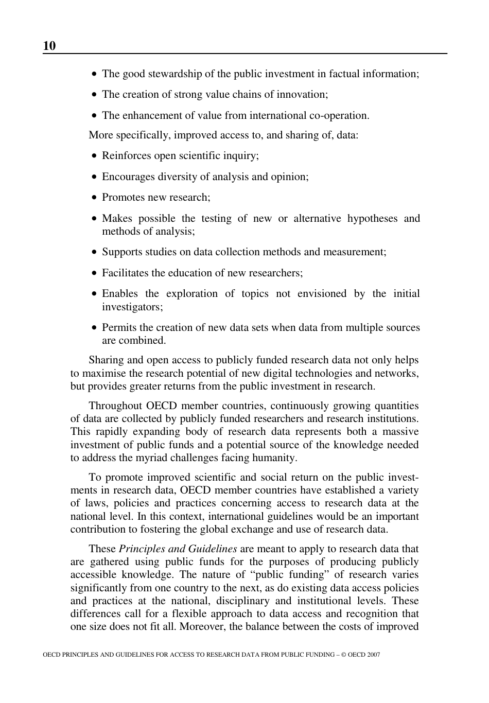 Oecd Principles and Guidelines for Access to Research Data From Public Funding, Page 11