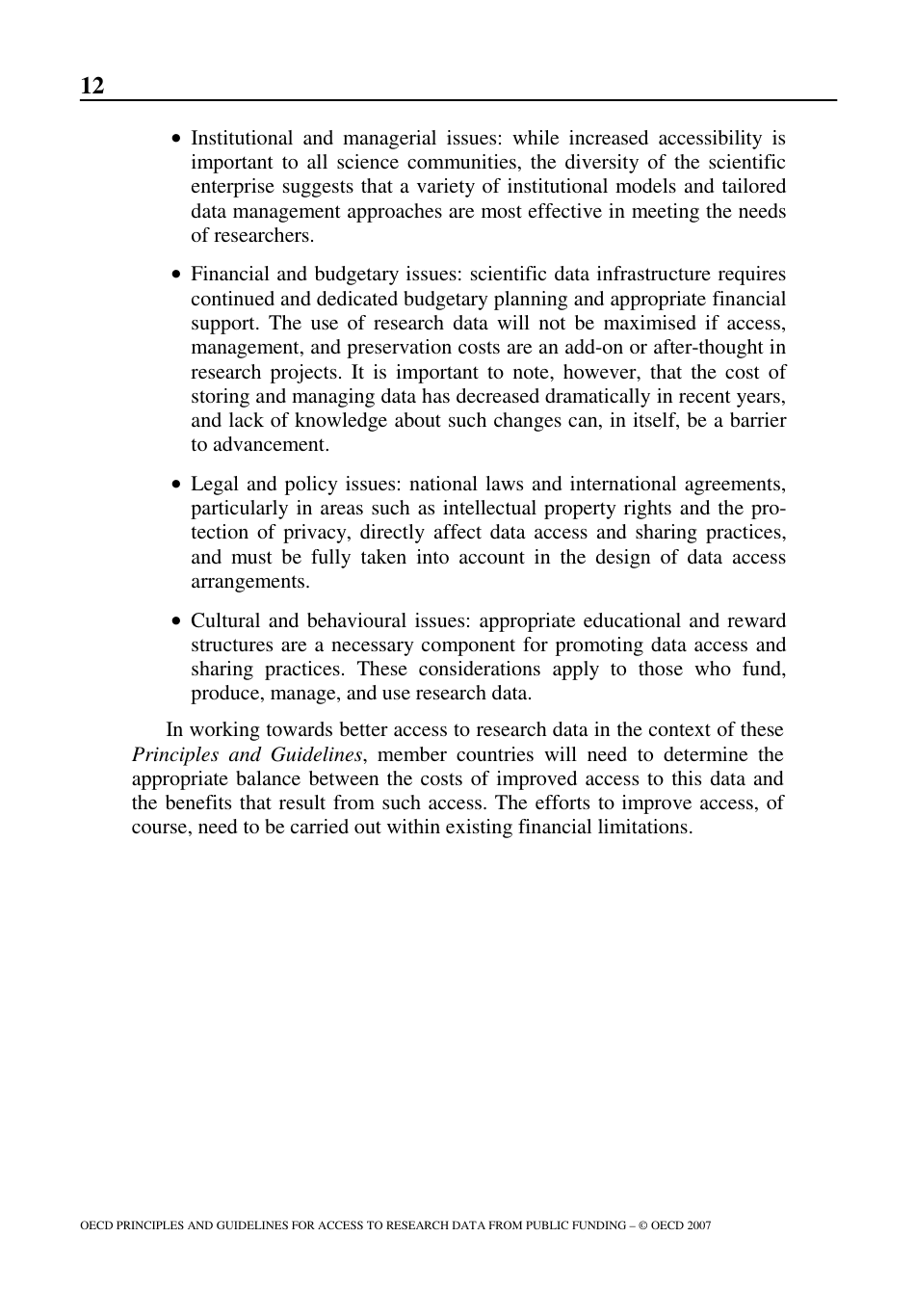 Oecd Principles and Guidelines for Access to Research Data From Public Funding, Page 13
