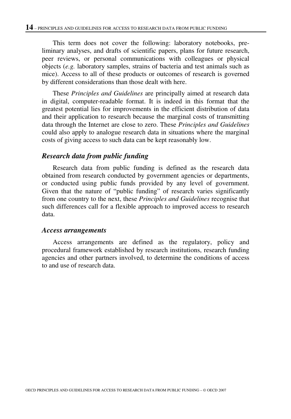 Oecd Principles and Guidelines for Access to Research Data From Public Funding, Page 15