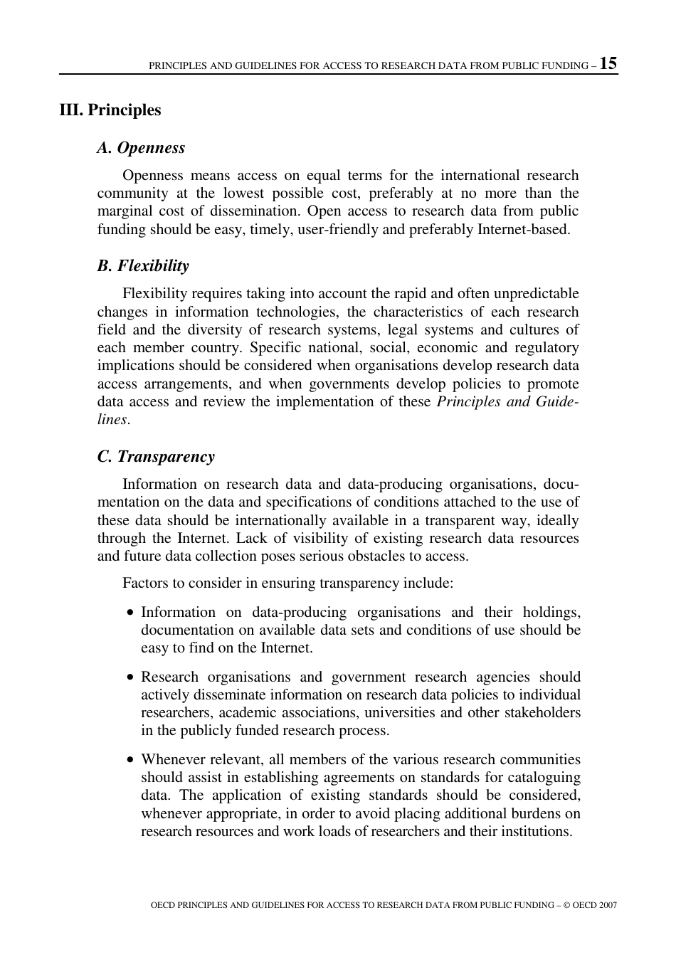 Oecd Principles and Guidelines for Access to Research Data From Public Funding, Page 16