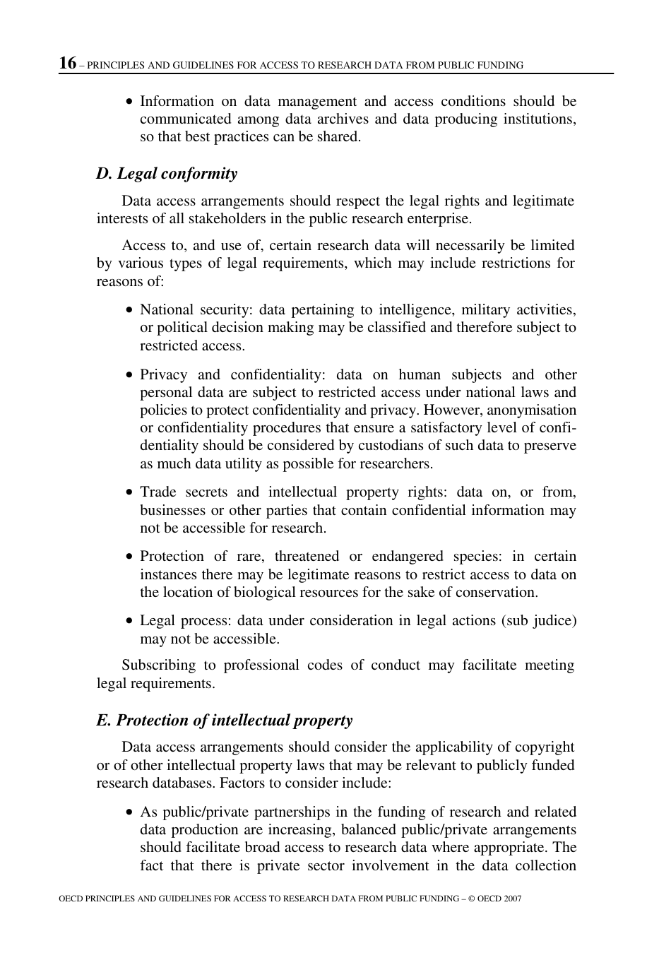 Oecd Principles and Guidelines for Access to Research Data From Public Funding, Page 17