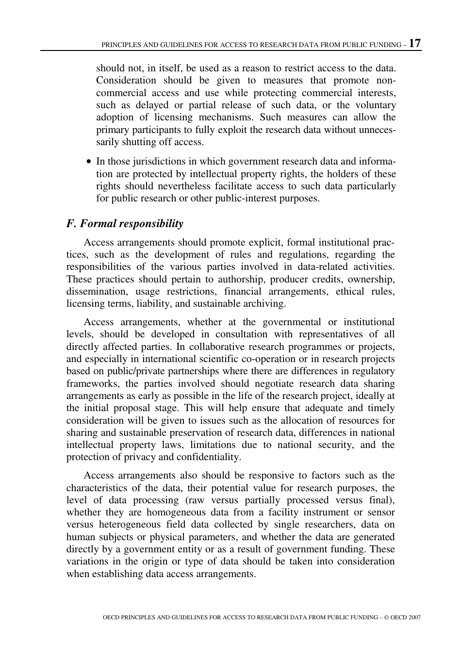 Oecd Principles and Guidelines for Access to Research Data From Public Funding, Page 18