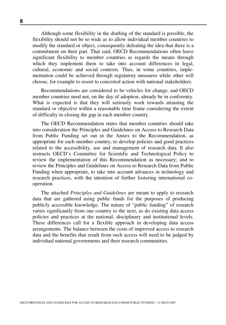 Oecd Principles and Guidelines for Access to Research Data From Public Funding, Page 9