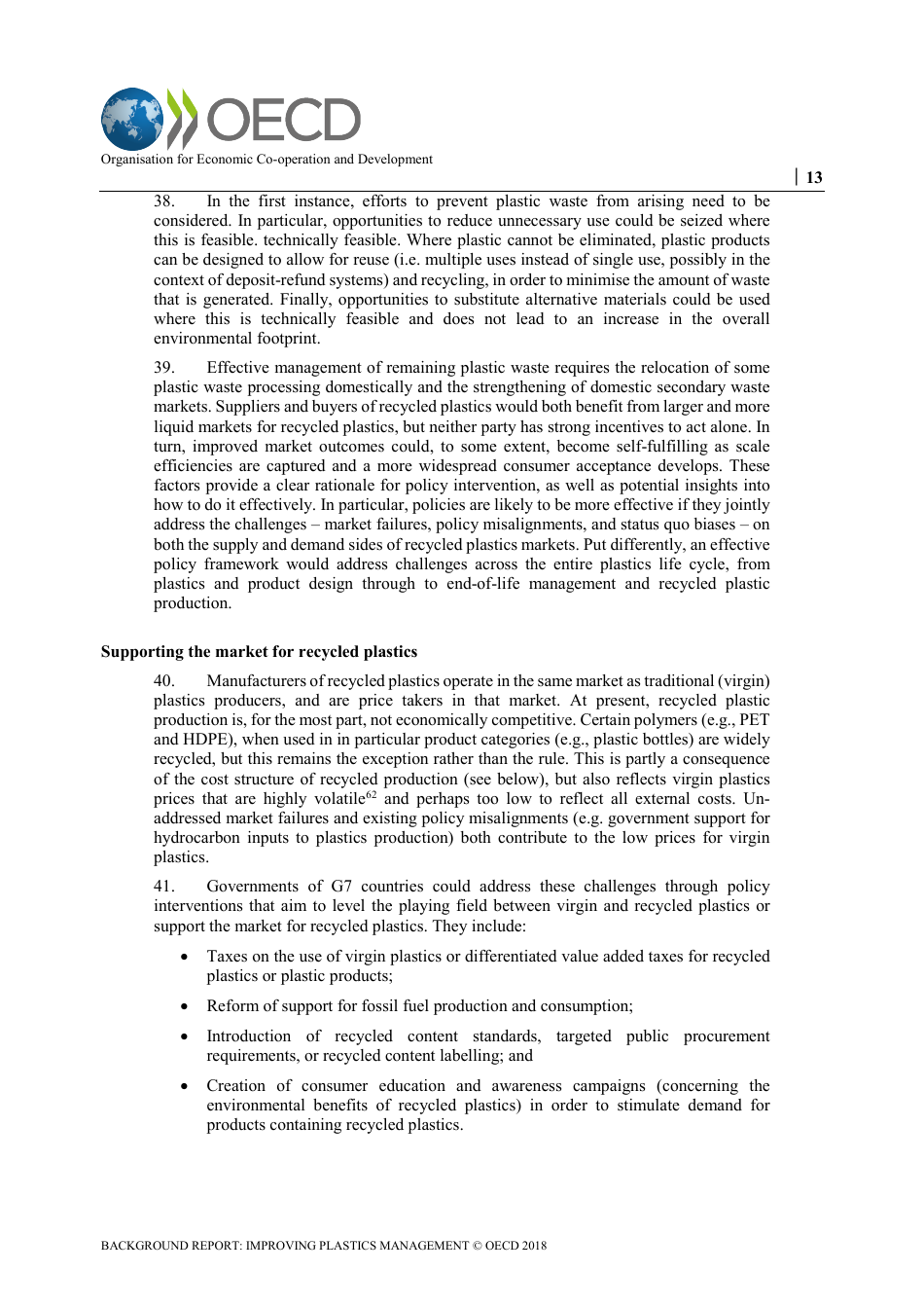 Improving Plastics Management: Trends, Policy Responses, and the Role of International Co-operation and Trade - Oecd Environment Policy Paper No. 12, Page 15