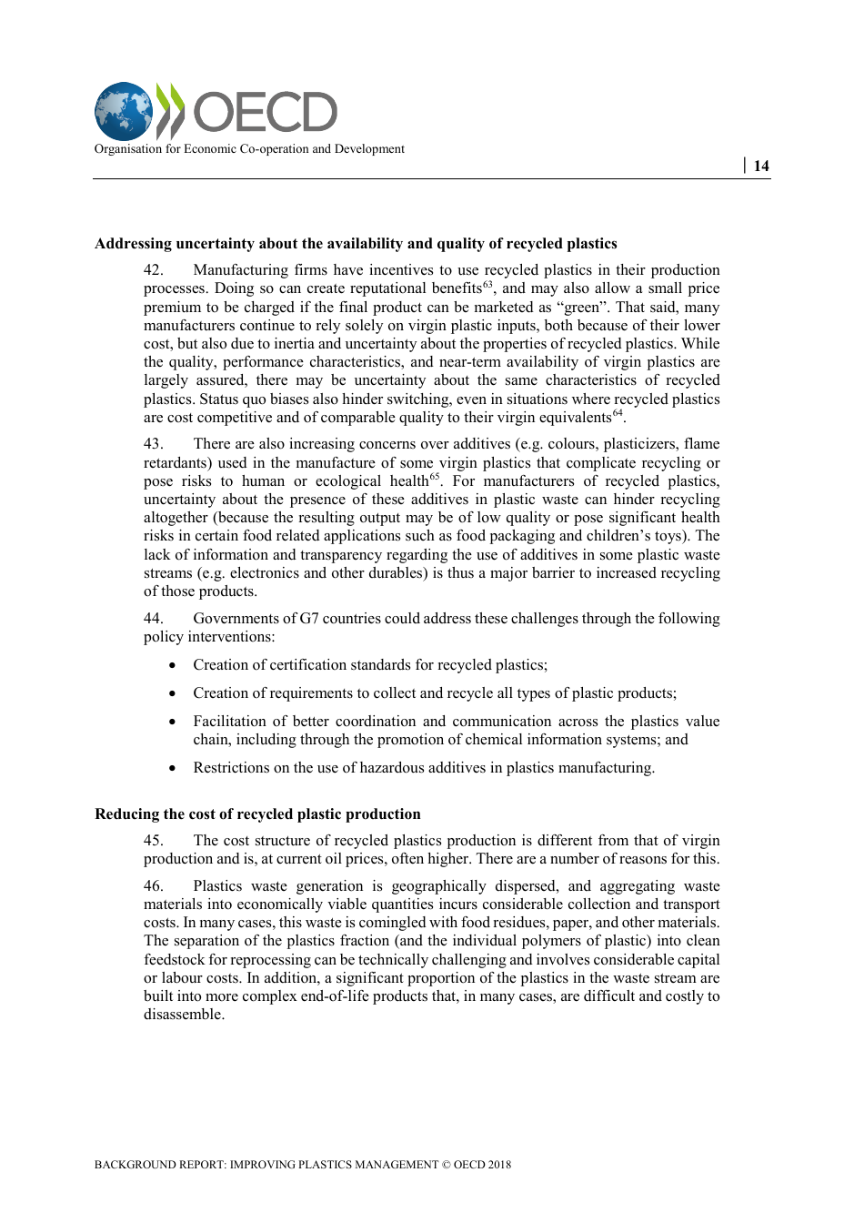 Improving Plastics Management: Trends, Policy Responses, and the Role of International Co-operation and Trade - Oecd Environment Policy Paper No. 12, Page 16