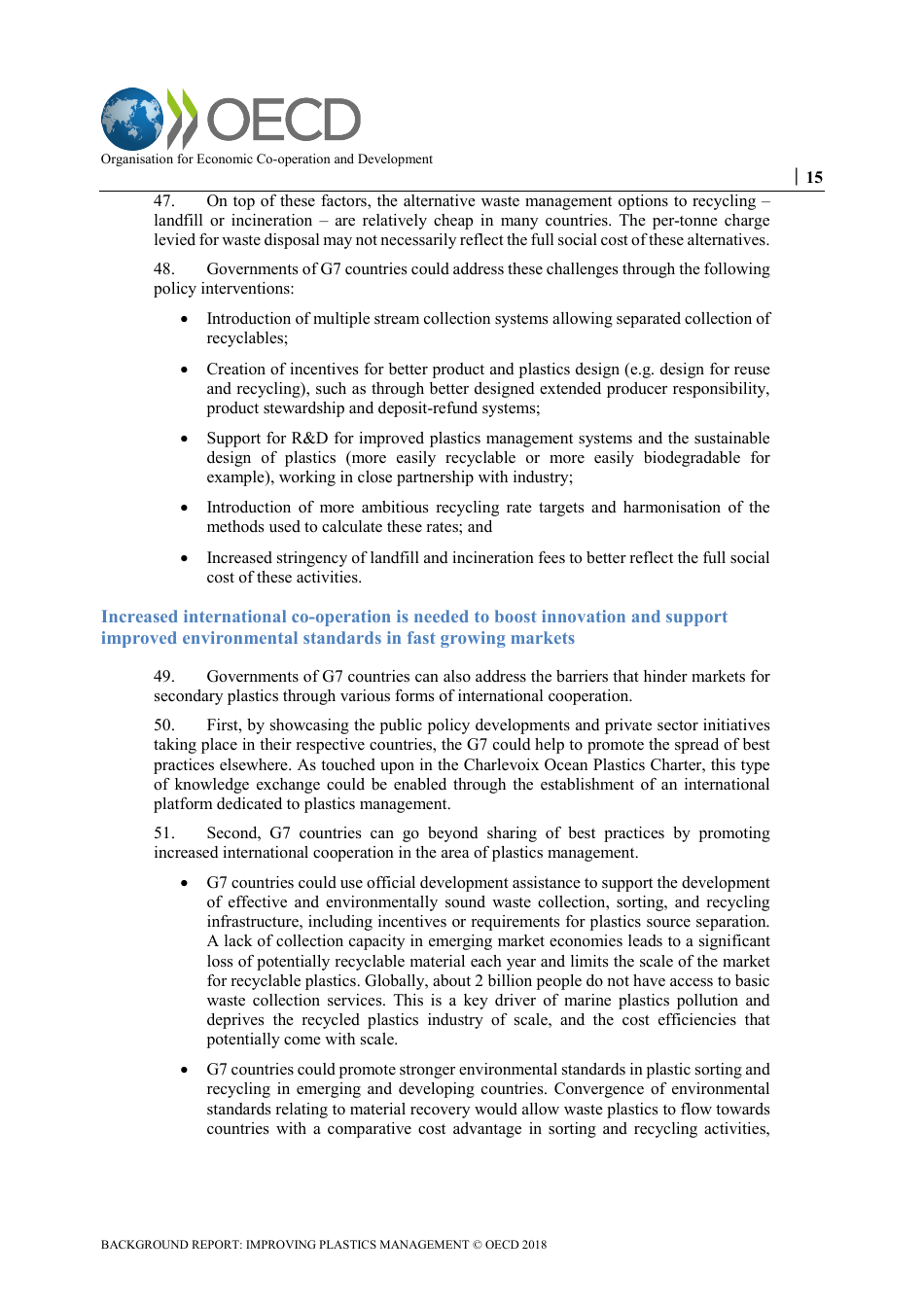 Improving Plastics Management: Trends, Policy Responses, and the Role of International Co-operation and Trade - Oecd Environment Policy Paper No. 12, Page 17