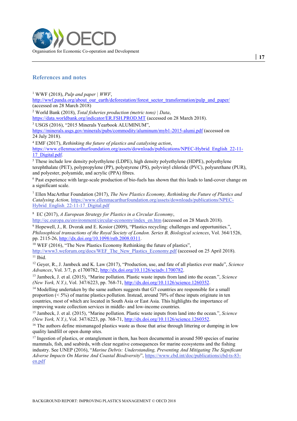 Improving Plastics Management: Trends, Policy Responses, and the Role of International Co-operation and Trade - Oecd Environment Policy Paper No. 12, Page 19