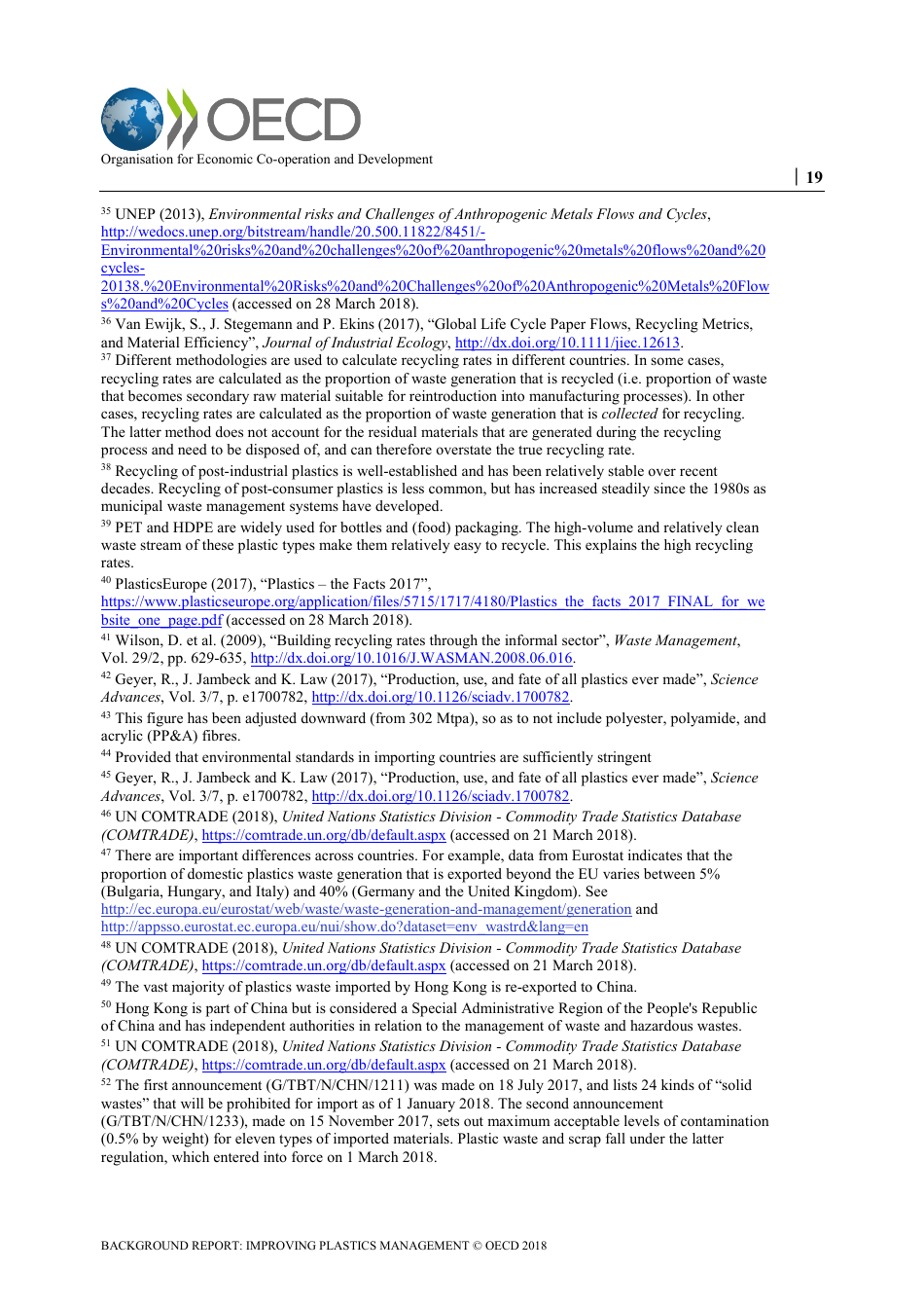 Improving Plastics Management: Trends, Policy Responses, and the Role of International Co-operation and Trade - Oecd Environment Policy Paper No. 12, Page 21