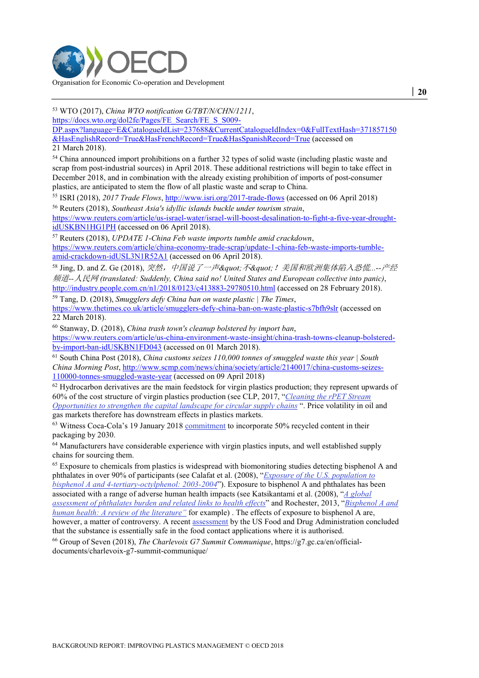 Improving Plastics Management: Trends, Policy Responses, and the Role of International Co-operation and Trade - Oecd Environment Policy Paper No. 12, Page 22