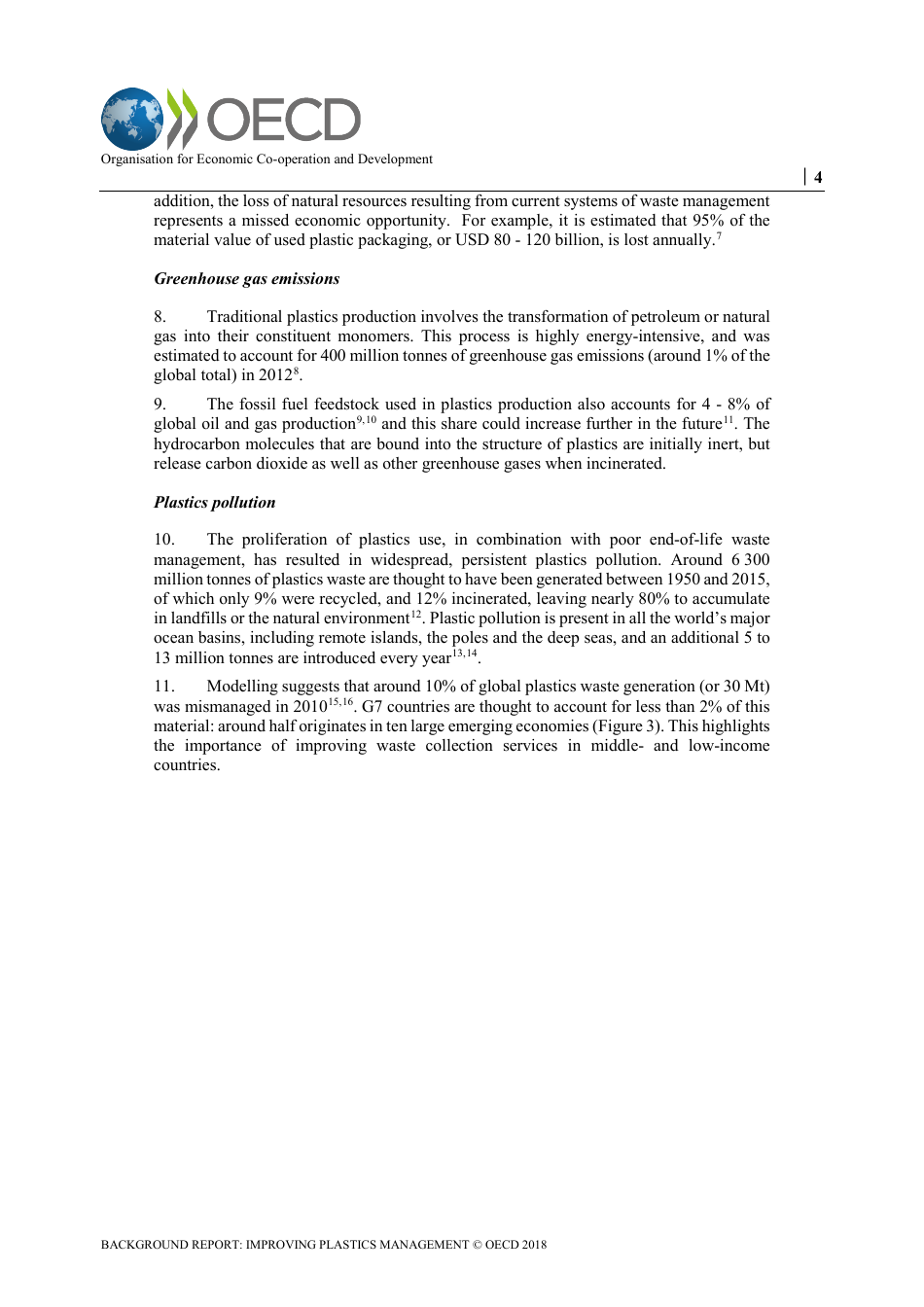 Improving Plastics Management: Trends, Policy Responses, and the Role of International Co-operation and Trade - Oecd Environment Policy Paper No. 12, Page 6