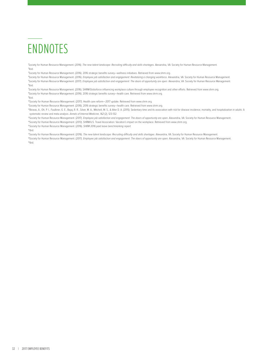 2017 Employee Benefits Remaining Competitive in a Challenging Talent Marketplace - Society for Human Resource Management, Page 36