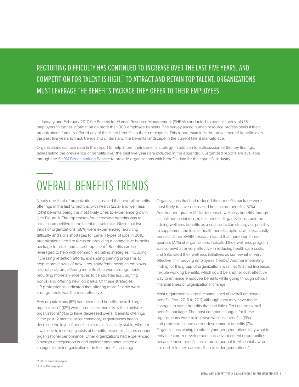 2017 Employee Benefits Remaining Competitive in a Challenging Talent Marketplace - Society for Human Resource Management, Page 5
