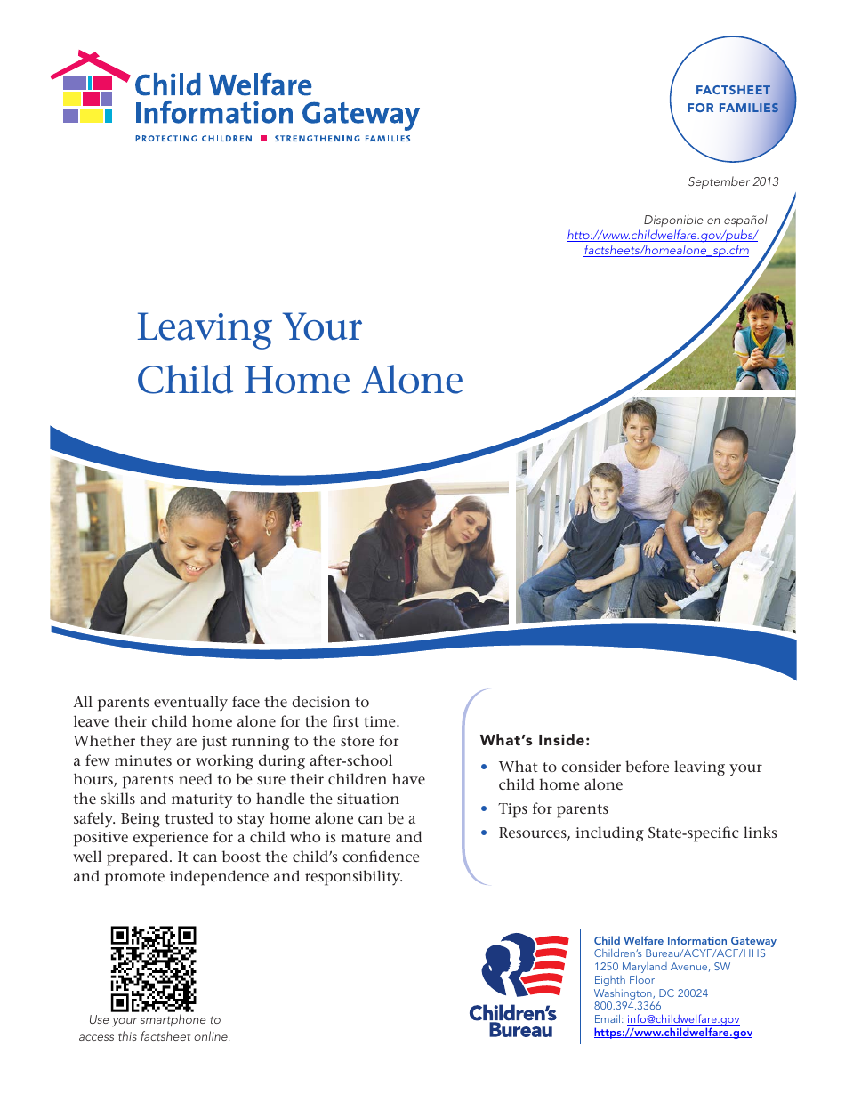 Leaving Your Child Home Alone - Factsheet for Families, Page 1