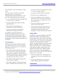 Leaving Your Child Home Alone - Factsheet for Families, Page 3