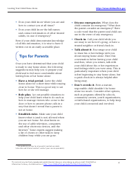 Leaving Your Child Home Alone - Factsheet for Families, Page 4