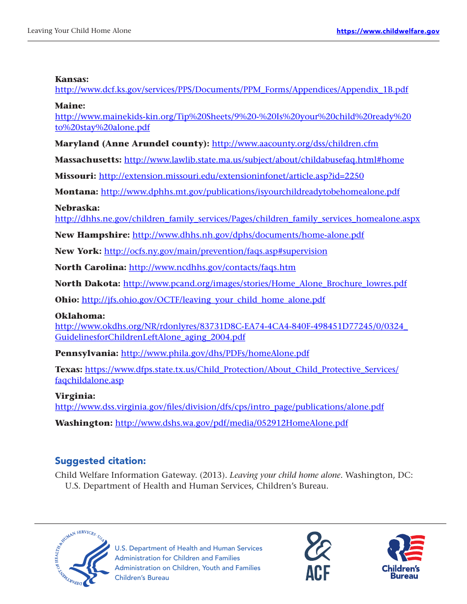 Leaving Your Child Home Alone - Factsheet for Families, Page 6