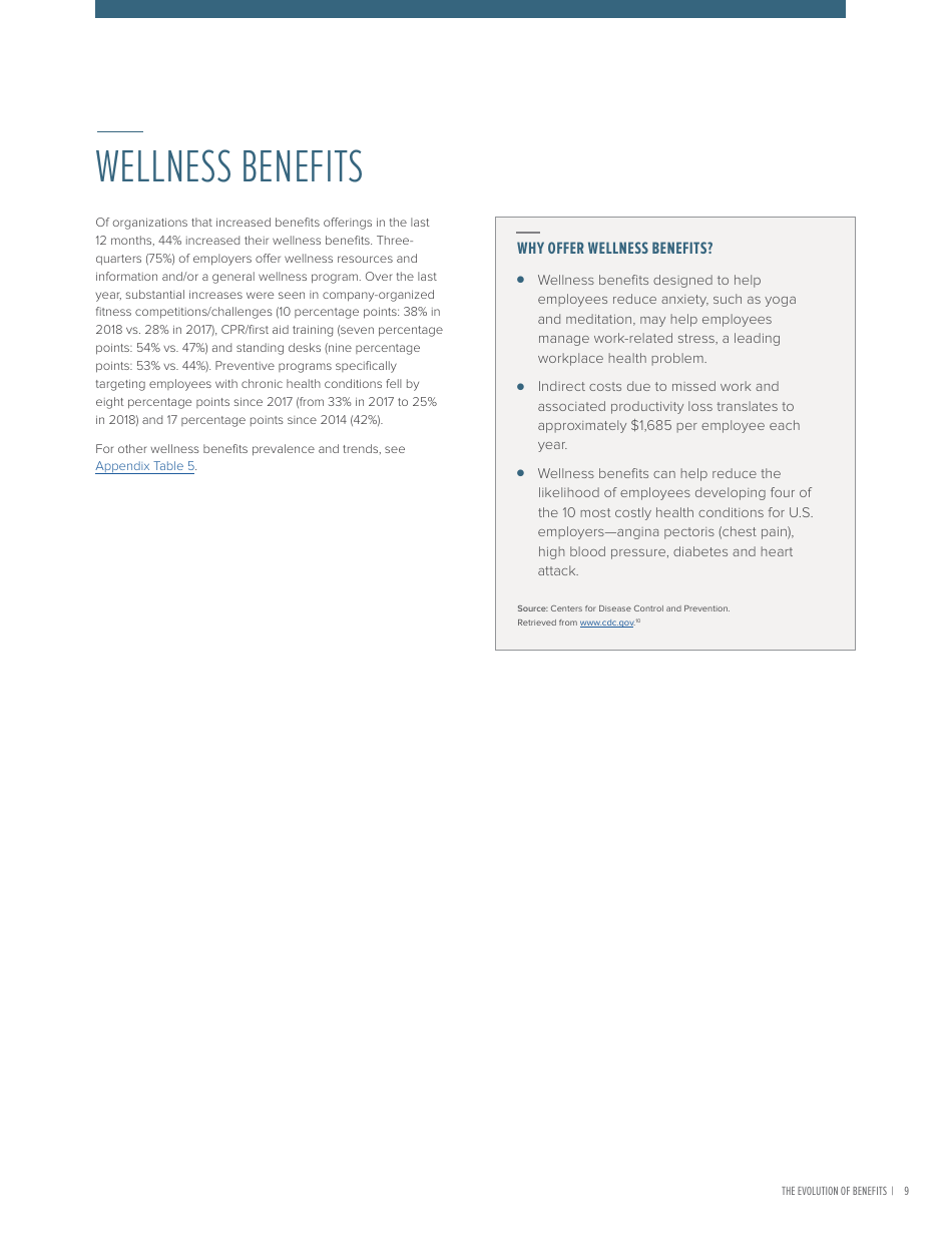 2018 Employee Benefits the Evolution of Benefits - Society for Human Resource Management, Page 13