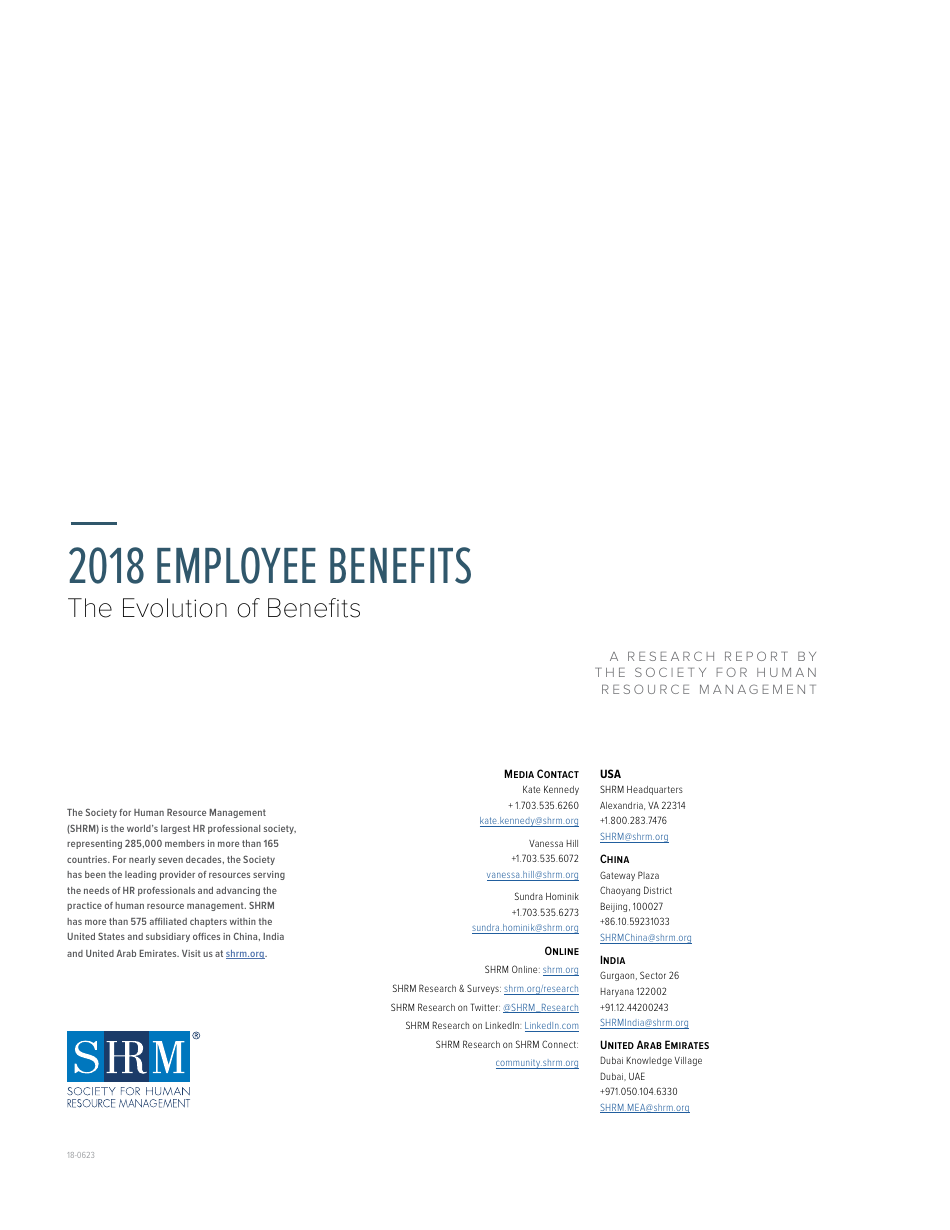 2018 Employee Benefits the Evolution of Benefits - Society for Human Resource Management, Page 2