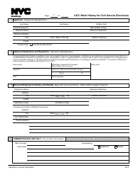 Document preview: Form LIC5 Work History for Civil Service Electrician - New York City