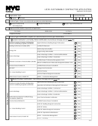 Form LIC35 Sustainable Contractor Application - New York City