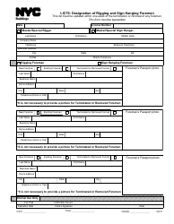 Form LIC70 Designation of Rigging and Sign Hanging Foremen - New York City