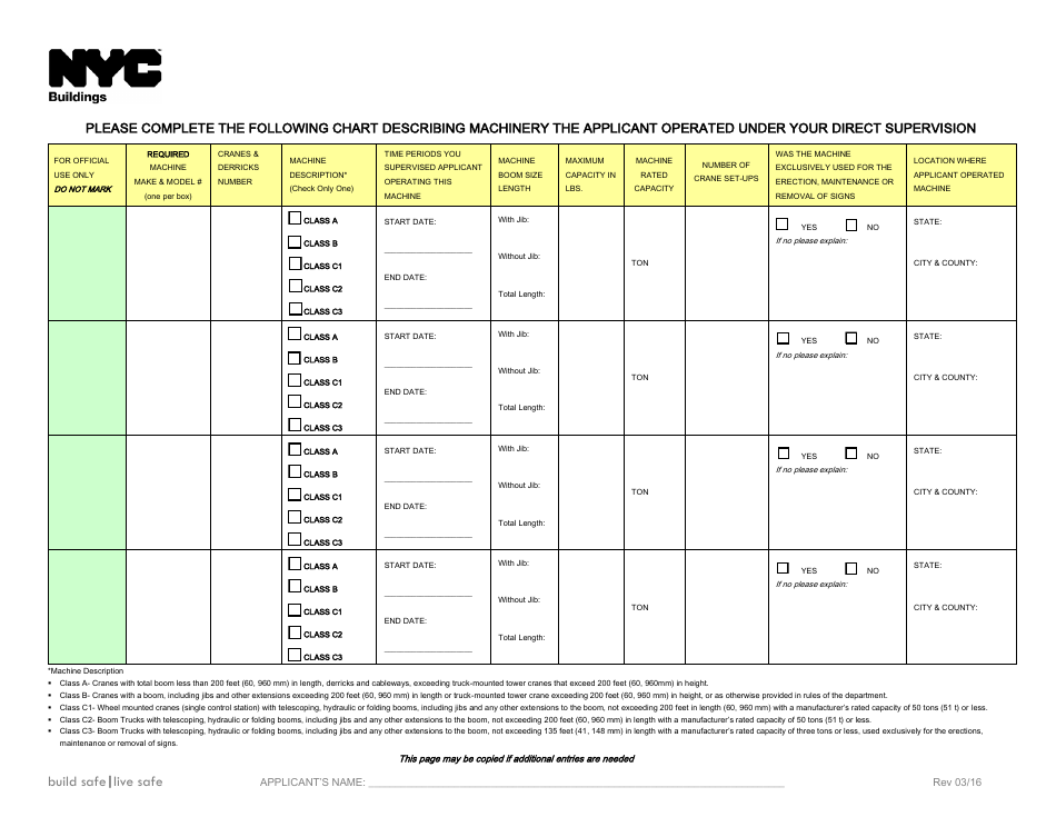 Hoisting Machine Operator Experience Verification Form - New York City, Page 4