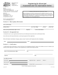 Form 10PT15-28104 Registering for Municipal Assessment and Tax Information Online - Prince Edward Island, Canada