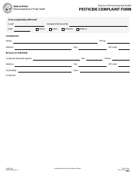 IDPH PMP Form 10 (IL482-0640) Pesticide Complaint Form - Illinois