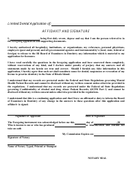 Limited Dental License Application - Rhode Island, Page 3