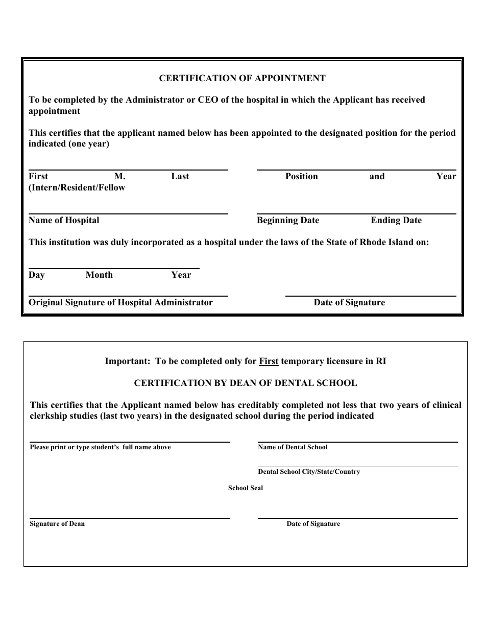 Rhode Island Limited Dental License Application Fill Out Sign Online And Download Pdf 3434