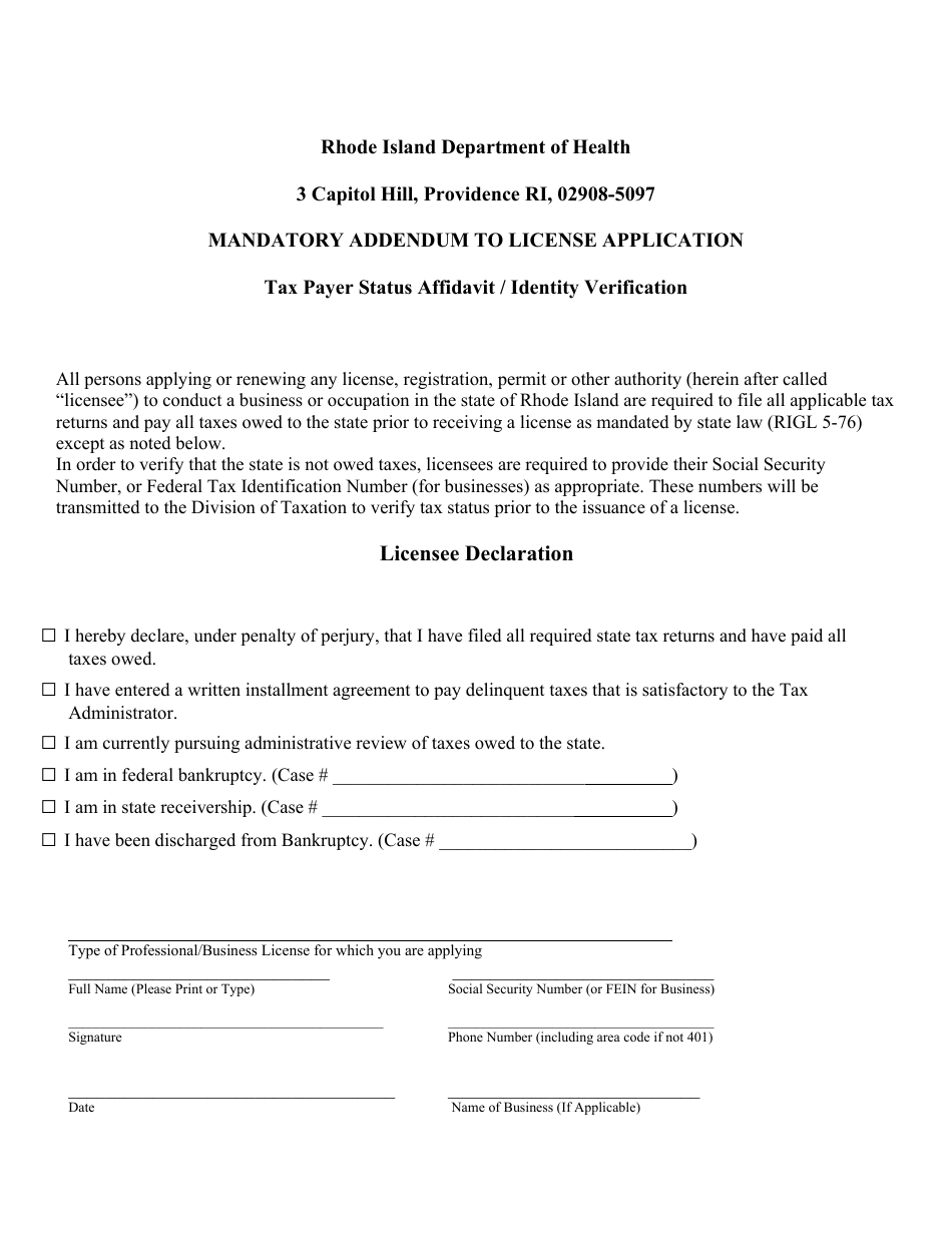Limited Dental License Application - Rhode Island, Page 5