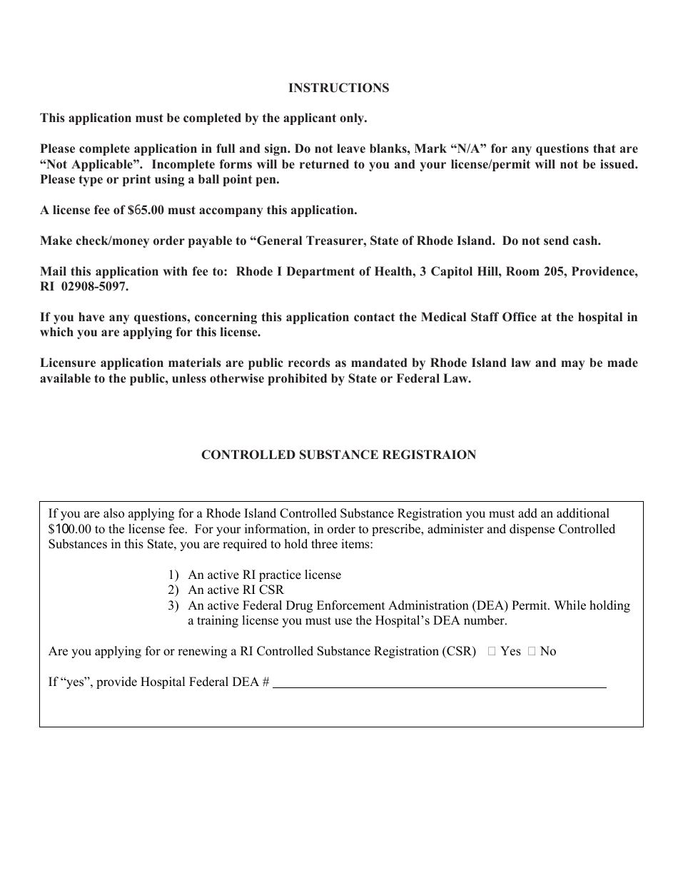 Limited Dental License Application - Rhode Island, Page 7